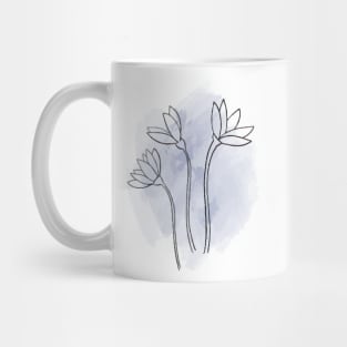 Flower Blue Watercolour Mug